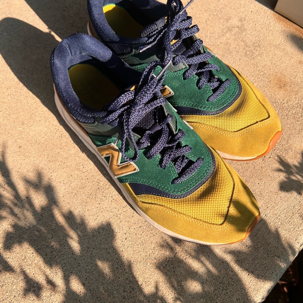 New Balance 997H Navy and Mustard Sneakers